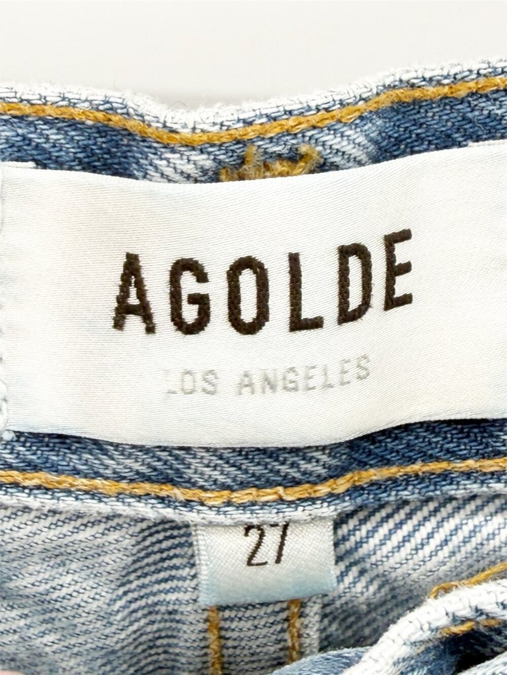 AGOLDE 90's Mid Rise Loose Fit in Fall Out Straight Leg Button Fly Sz 27 - Picture 6 of 9